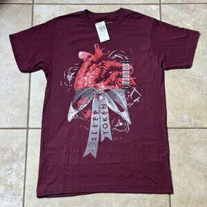 Sleep Token Heart & Bow Boyfriend Fit Girls MEDIUM T-Shirt New